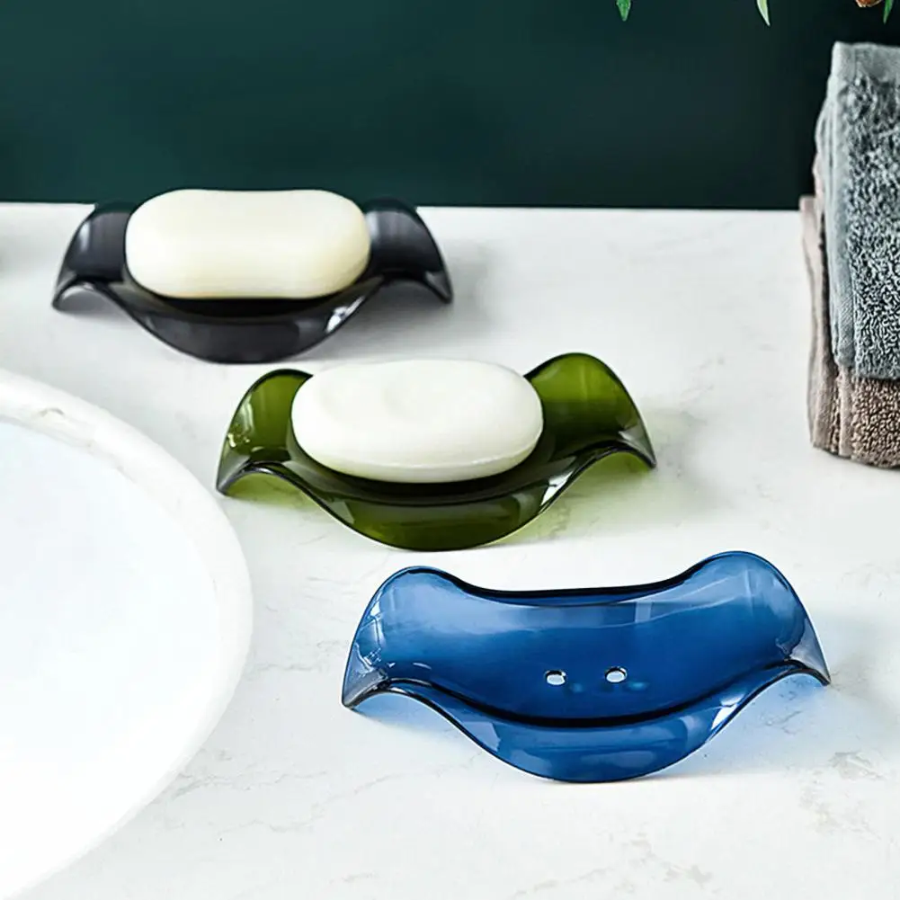 

Bathroom Streamlined ABS Soap Storage Drain Rack Holder Soap Box Household Decor