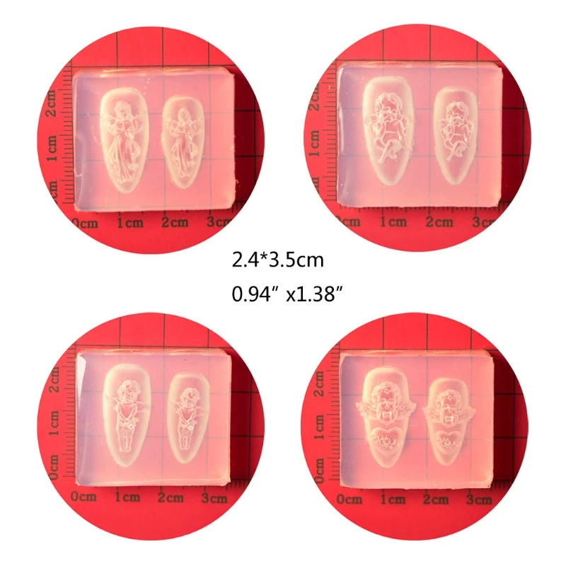 

R2LE Angel Series Nail Sticker Ornaments Epoxy Resin Mold Nail Art Decorations Silicone Mould DIY Crafts Jewelry Casting Tools