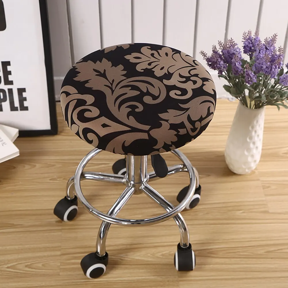 

Junejour | Soft Stretchable Round Chair Cover Protector Removable Seat Slipcover Anti-Dust Cover