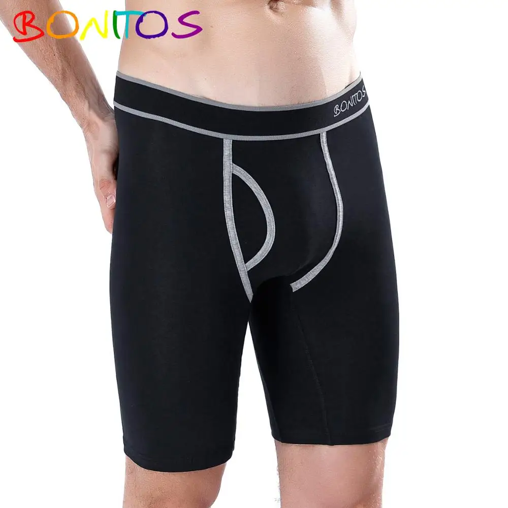 Длинные боксеры W/ Fly мужские хлопковые трусы мужское нижнее белье удобные мягкие