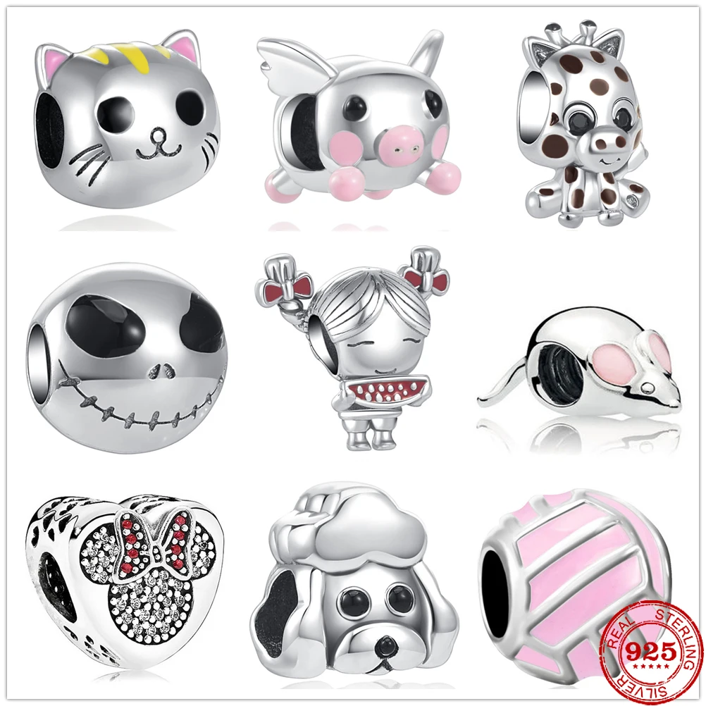 Подвеска из серебра 925 пробы с изображением жирафа собаки кошки мыши - купить по