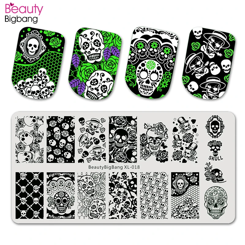 Пластины для стемпинга Beautybigbang на Хэллоуин пластины нейл-арта Забавный призрак