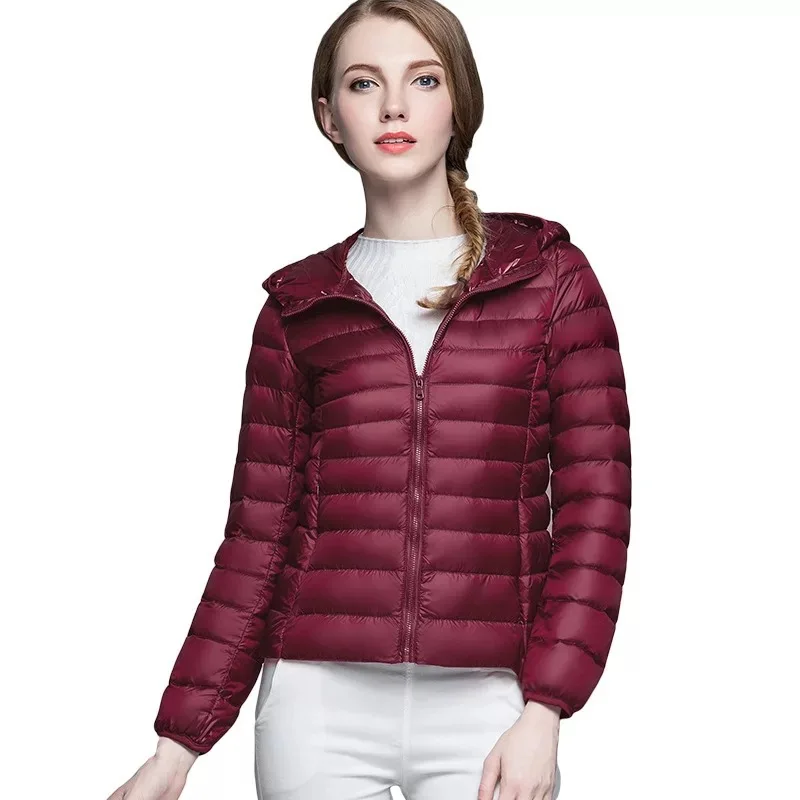 2019 новый легкий пуховик женский короткий с капюшоном XL костюм куртка кожаный