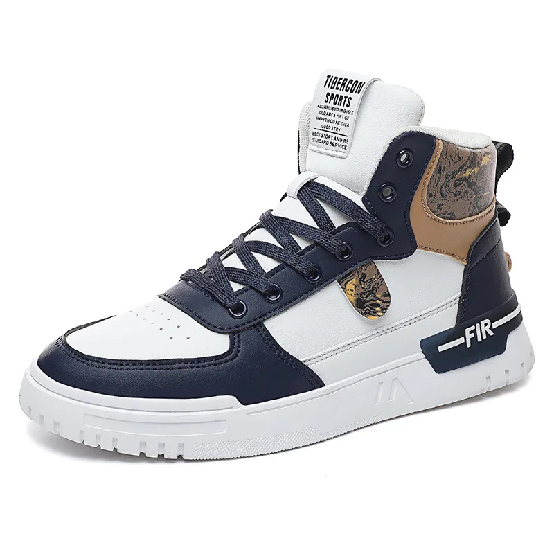 Men Skateboard Shoes High Top No-slip Male Casual White Shoes Hard-wearing Sports and Leisure Autumn 2021 New Mens Sneakers