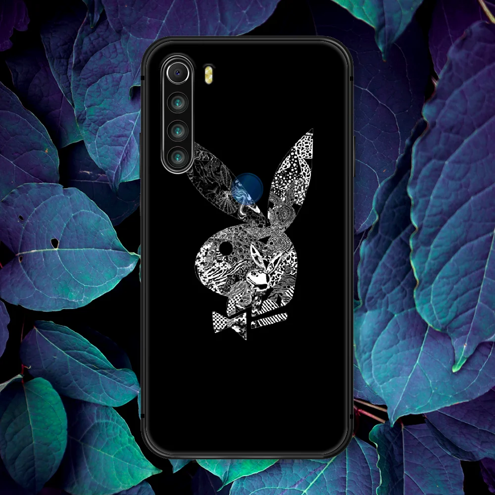 

Playboe Fashion Trend Brand Rabbit Phone Case For Xiaomi Redmi Note 7 8 8T 9 9S 4X 7 7A 9A K30 Pro Ultra black Waterproof