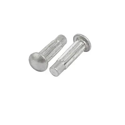 

200pcs M2 x 8mm Knurled Shank Round Head Aluminum Solid Rivet Silver Tone