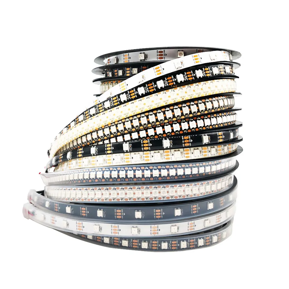 WS2812B 1 м/2 м/3 м/4 м/5 М WS2812 Светодиодная лента умная RGB индивидуально Адресуемая