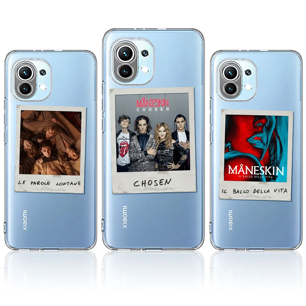 

Phone Case For Xiaomi Mi 11 11i 10 10T Lite 9 9T Pro CC9 Clear Soft TPU for Mi Note10 Pro Back Cover Casing Maneskin Damiano Bag
