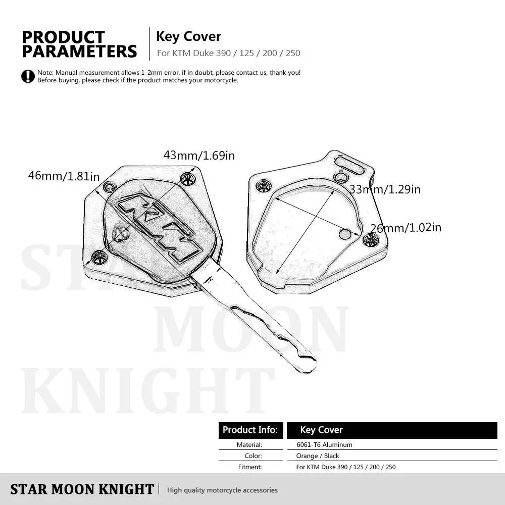 Алюминиевый Чехол для ключа мотоцикла CNC защитный декоративный универсальный 390