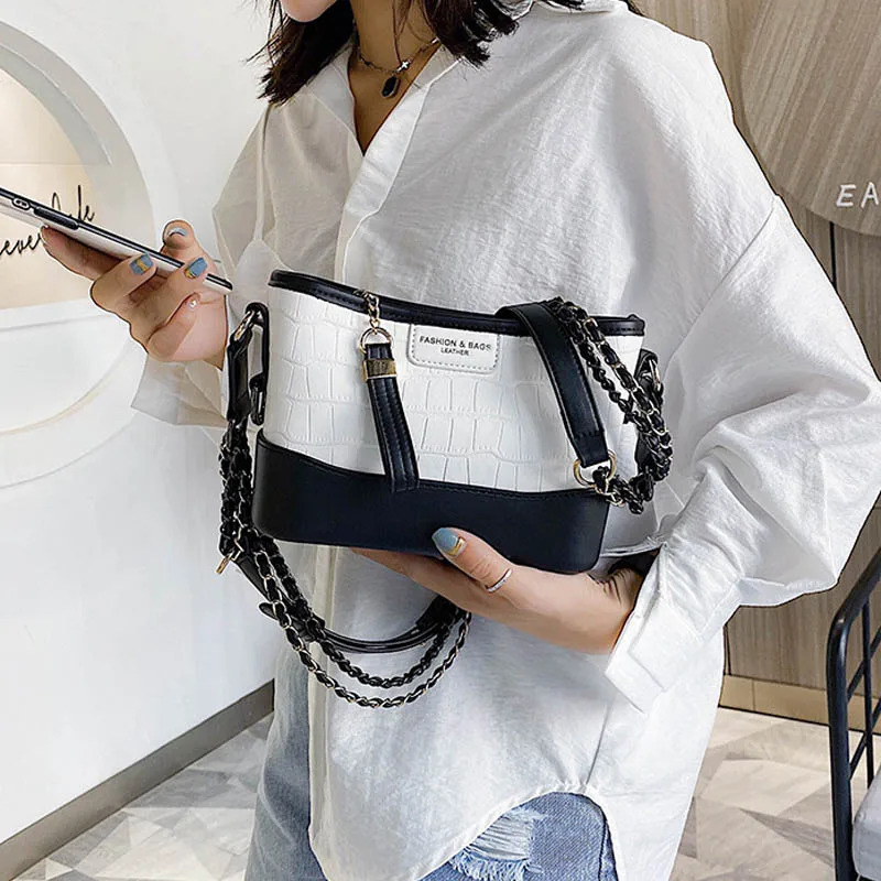

Fashion Chain Shoulder Bag For Women 2021 Winter New Ladies Handbags Shopping Bag High Quality PU Leather Crossbody Bags Female
