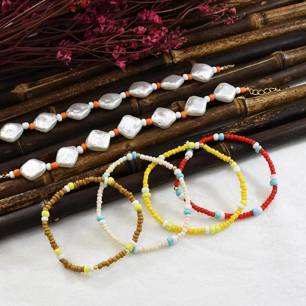 

Bracelet New Fashion 3 Pieces/Set of BOHO Style Beads and Pearl Adjustable Bracelets Suitable for Lady Charm