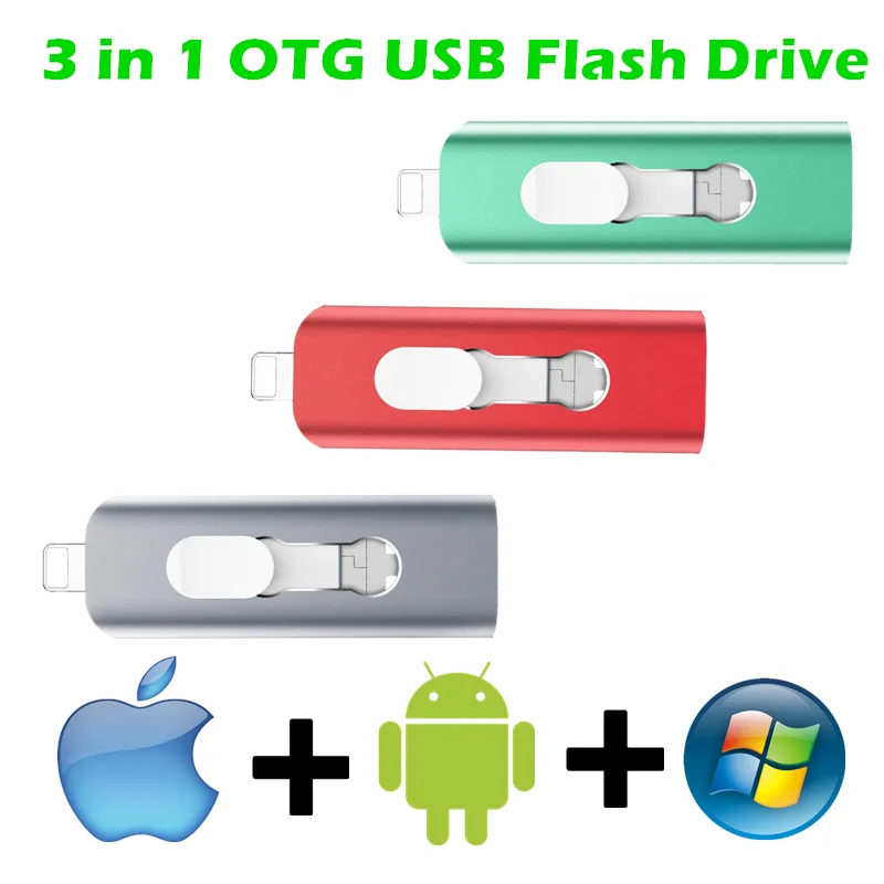 Флеш-накопитель Micro USB 128 ГБ 256 16 32 64 для iPhone/ipad/Lightning/ios | Компьютеры и офис