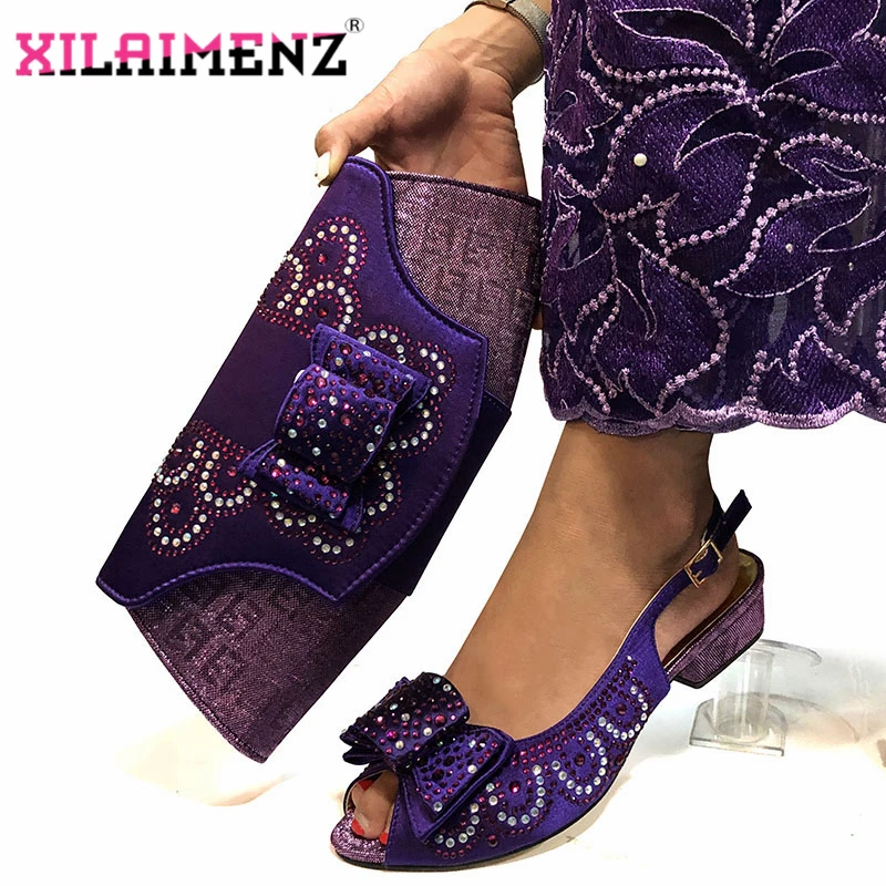 Модные нигерийские босоножки и сумка в комплекте африканская обувь с