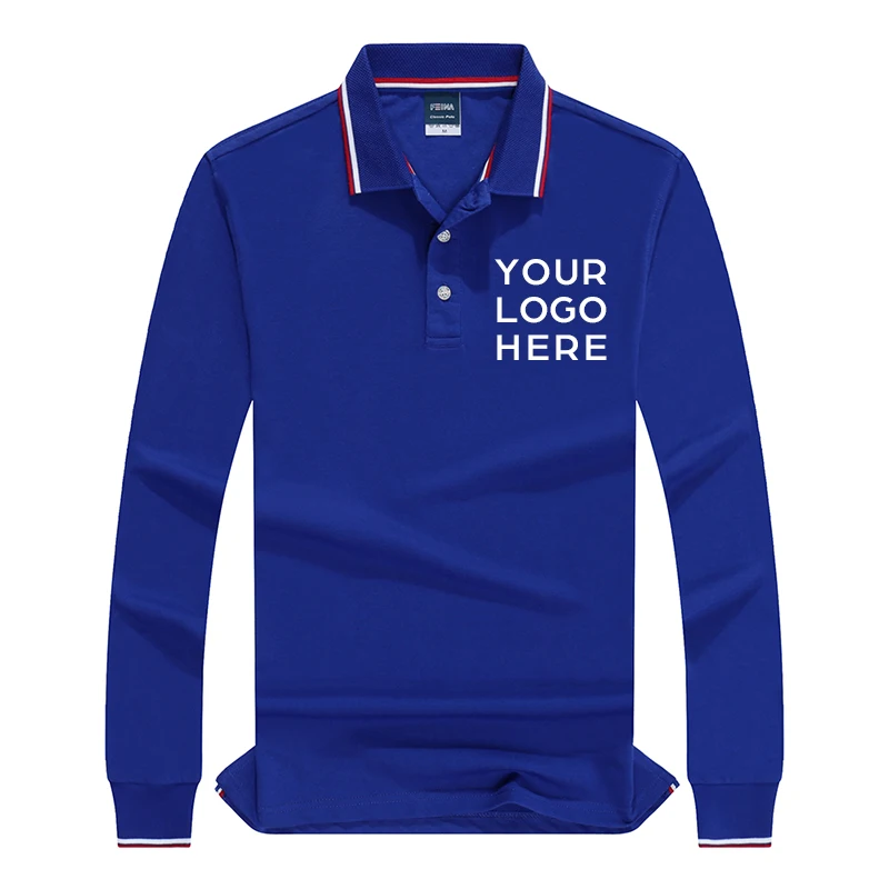 Мужская рубашка-поло с длинным рукавом принтом | одежда