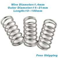 10pcs 1 4 wire diameter od 14 15 16 17 18 20 21y type rotor return compression pressure spring 10 100mm 304 stainless steel
