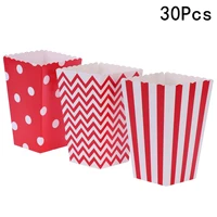 30pcs popcorn carton stripe wave dot pattern chicken cartons snack container for birthday parties baby shower graduation
