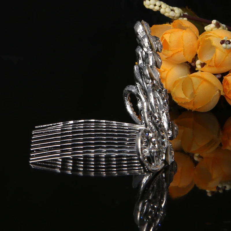 

Bridal Rhinestones Flower Party Hair Clip Comb Headpiece Crown Wedding Diamante