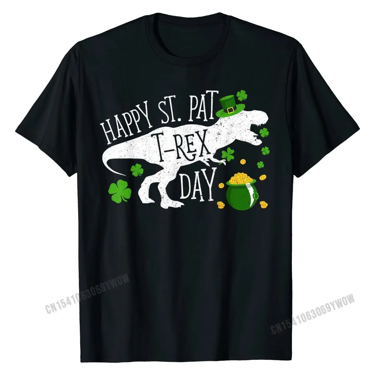 

Счастливый St ПЭТ T-Rex в парк развлечений День Святого Патрика: футболка с рисунком «динозавр» летняя футболка из хлопка для девочек Slim Fit чело...