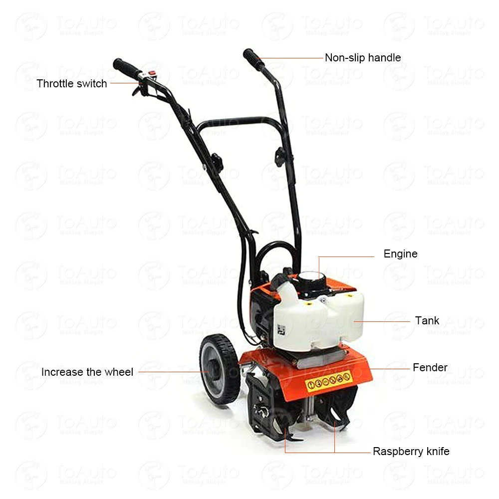 1900 Вт 52cc мини румпель садовый культиватор фрезерный профессиональная машина для