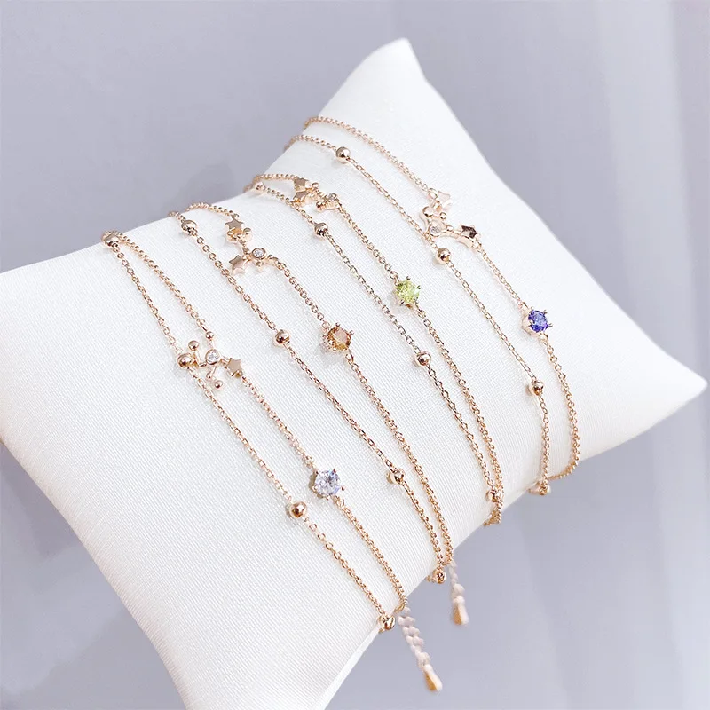 12 созвездия зодиака амулеты циркониевый сплав ожерелье браслет женщин розовое