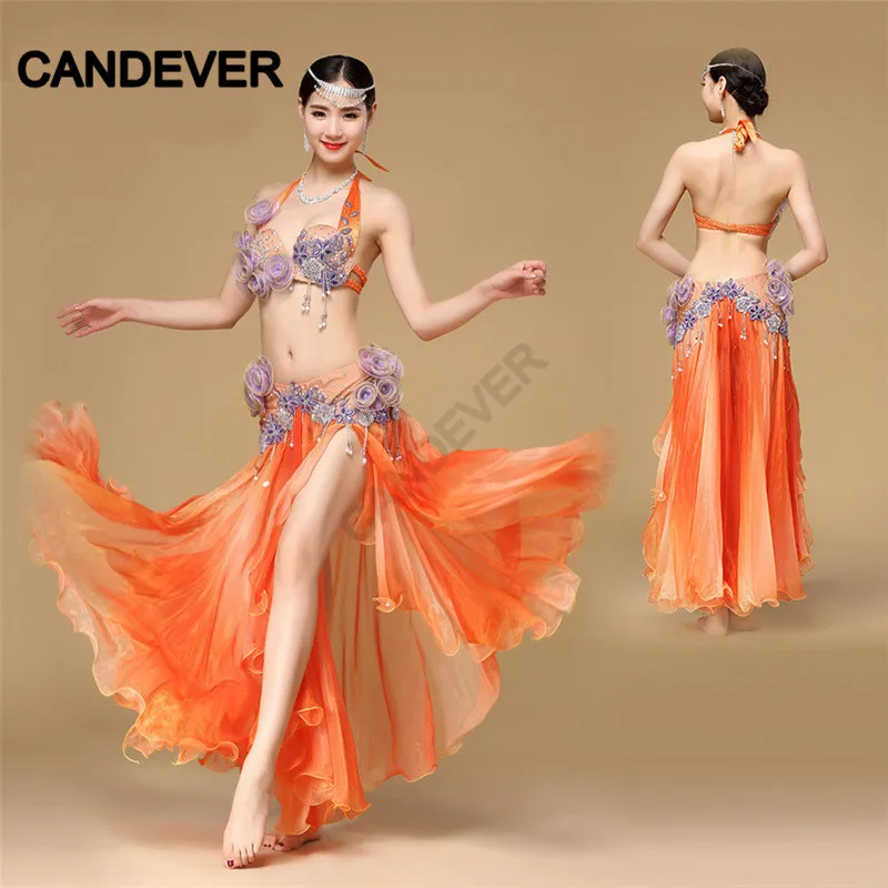 Женский костюм для танца живота сексуальный с бюстгальтером и юбкой