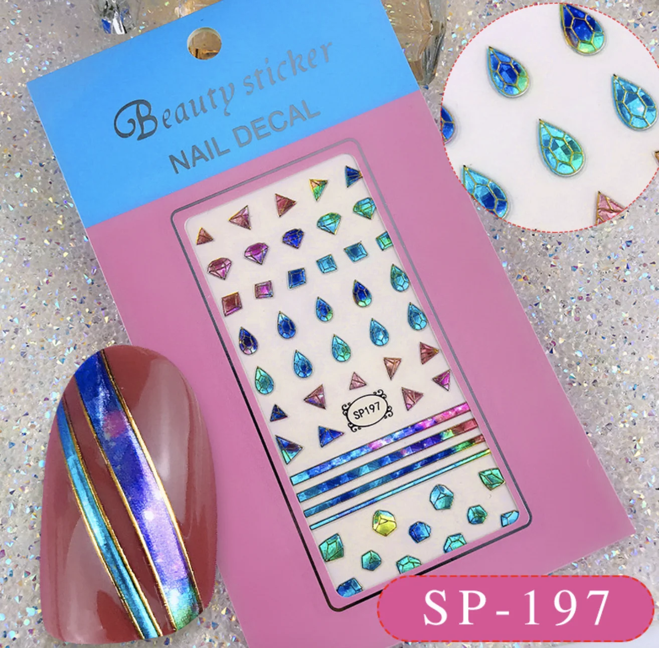 

1Pc бронзового цвета Стразы лазерный Nail Art Наклейки 3D пайетки голографический блестящий для ногтей хлопья блесток с зеркальным блеском еффек...