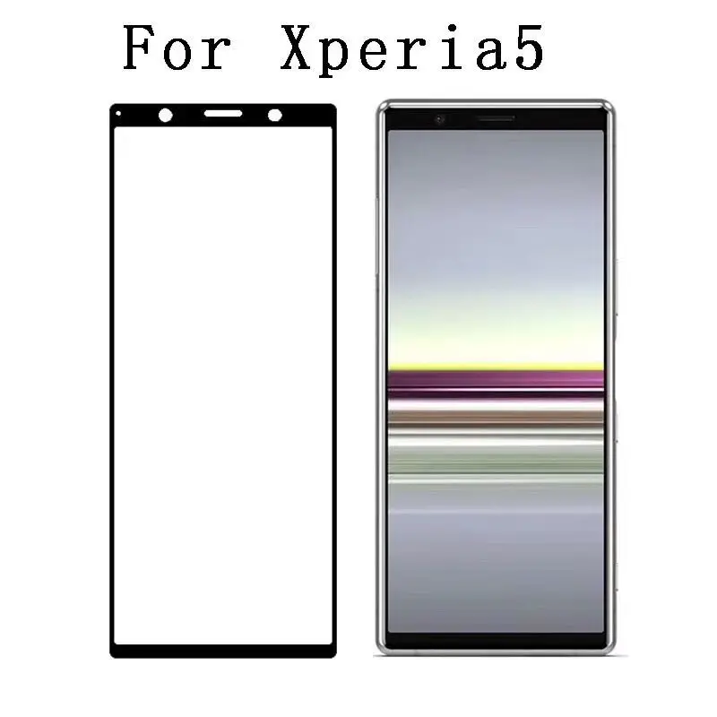 

2PCS 3D High aluminum Tempered Glass On The For Sony Xperia 5 Full Cover 9H Protective film Screen Protector For Sony Xperia5