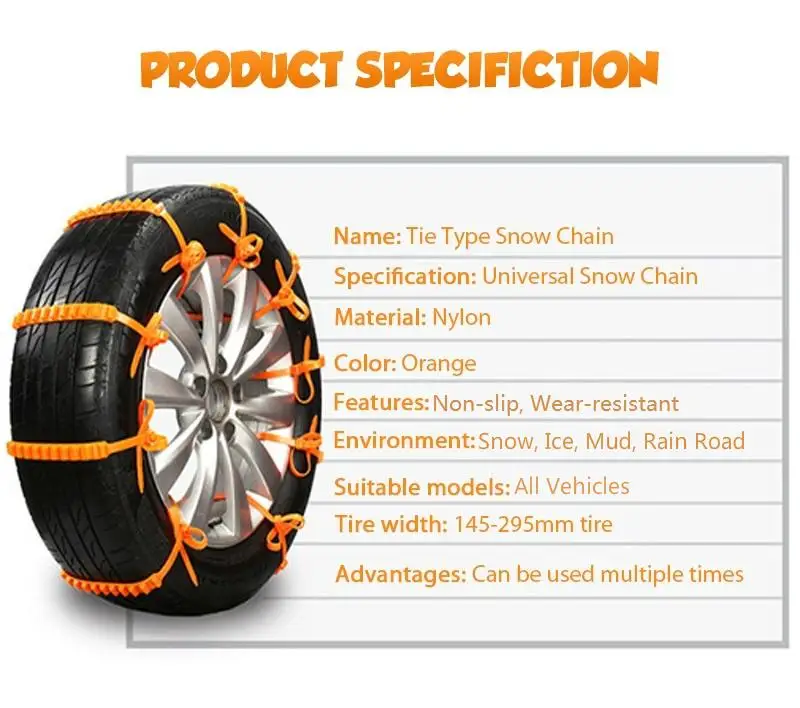 10Pcs/5Pcs Tire Wheel Chain Anti-slip Emergency Snow Chains For Ice/Snow/Mud/Sand Safe Driving Truck SUV Auto Car Accessories | Автомобили