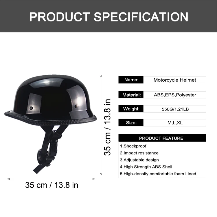 Мотоциклетный шлем с половинчатым лицом винтажный Ретро немецкий скутер мужской