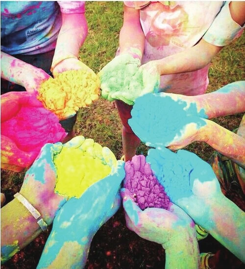 1 шт. 100 г/пакет цветной порошок для холи партии Новинка фестиваля Радуга Мельница