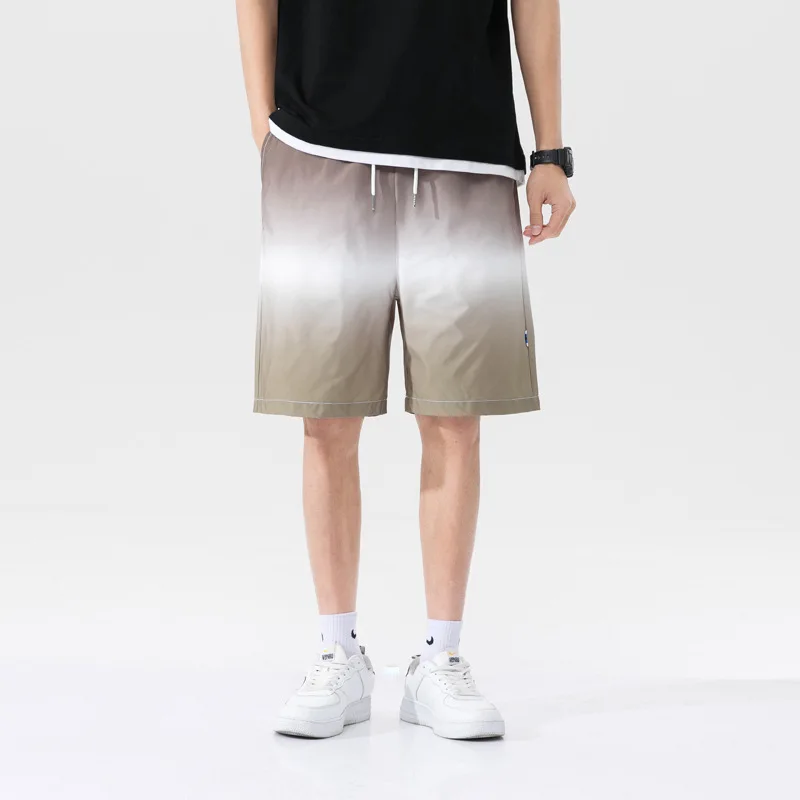 

Gradually Changing Color Stright Streetwear Man Shorts High Street Retro Brand Men's Short Ins Style Lovers 4 Colors Shorts Men