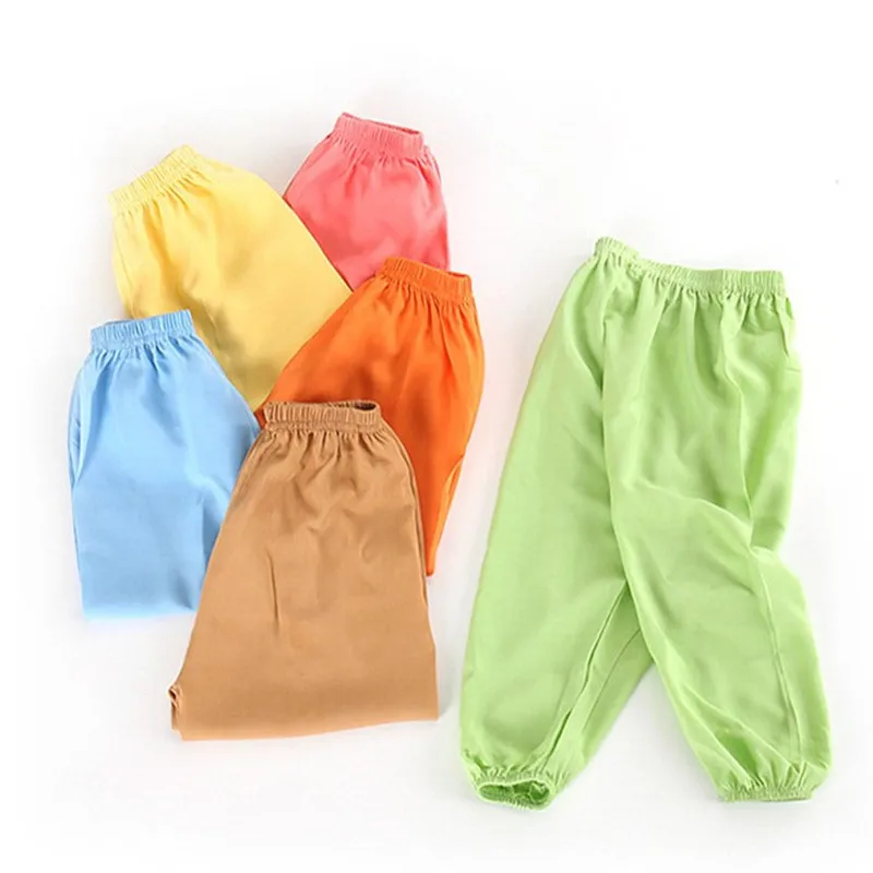 

2021 New Children Thin Ankle Length Pants Boys Girls Summer Solid Color Fashion Sweatpants Kids 3 4 5 6 Years Boutique Clothes