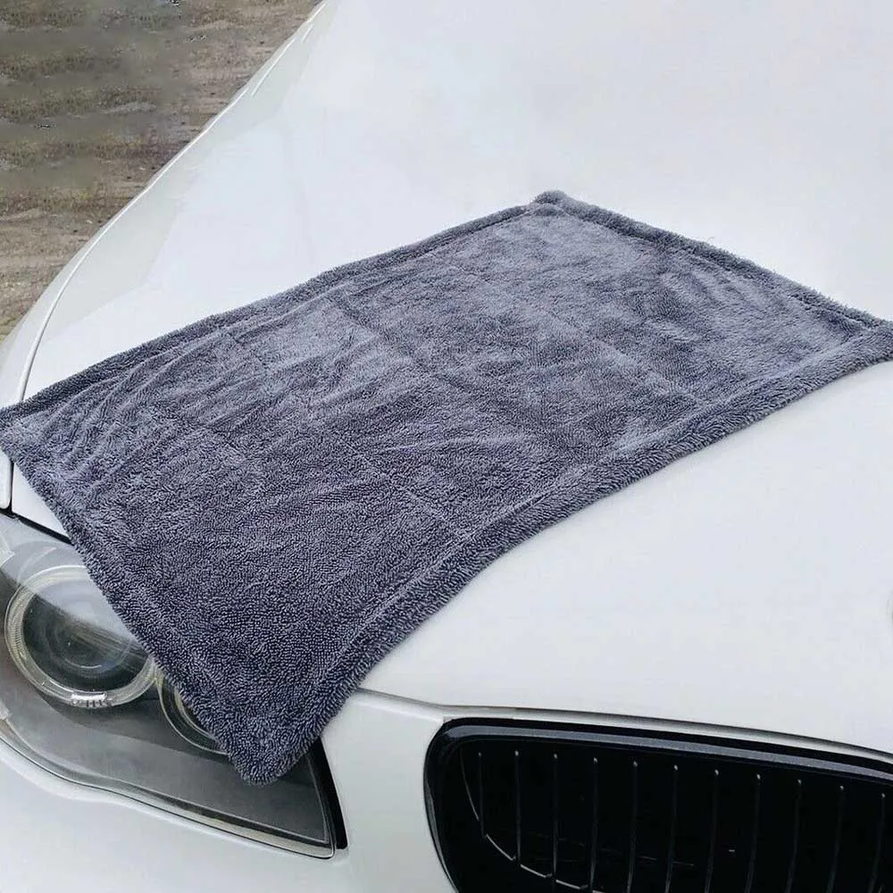 

400gsm Microfiber Car Wash Towel Gray Thick Large 30*70CM Cleaning Cloth Car Wash Drying Towel Auto Detailing For Homes