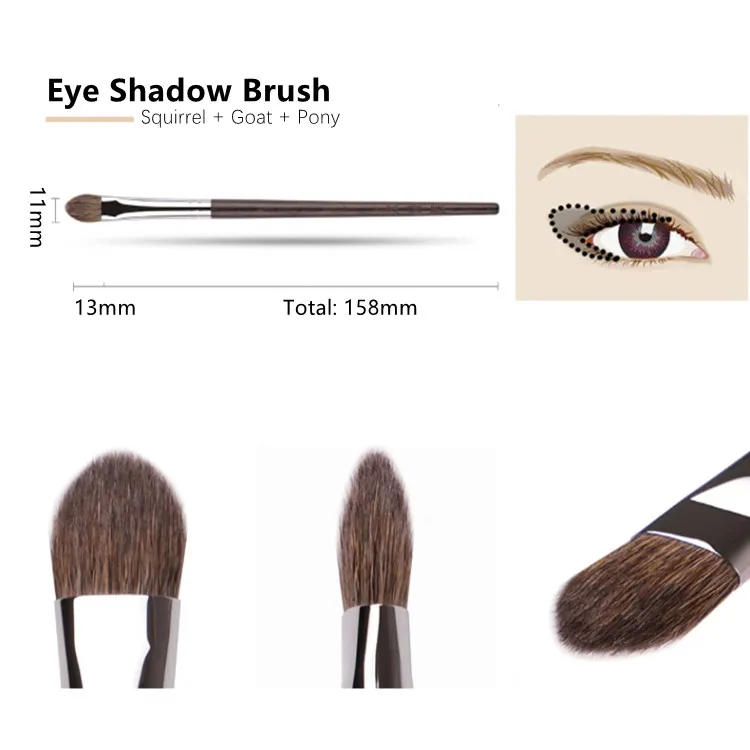 MyDestiny эбенового дерева зауженные тени для век макияж кисти Ультра мягкие