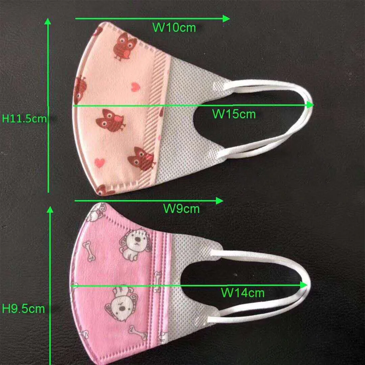 

Mouth Masks Cartoon Printing Dustproof Kids Cotton Mouth Face Nose Mask Cover With Filter Respirator Anti-Dust