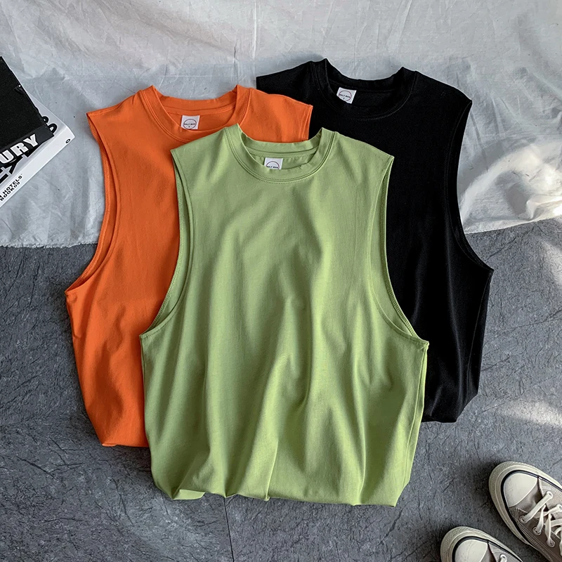 Летняя новинка модная майка без рукавов из 100% хлопка 10 цветов высококачественная