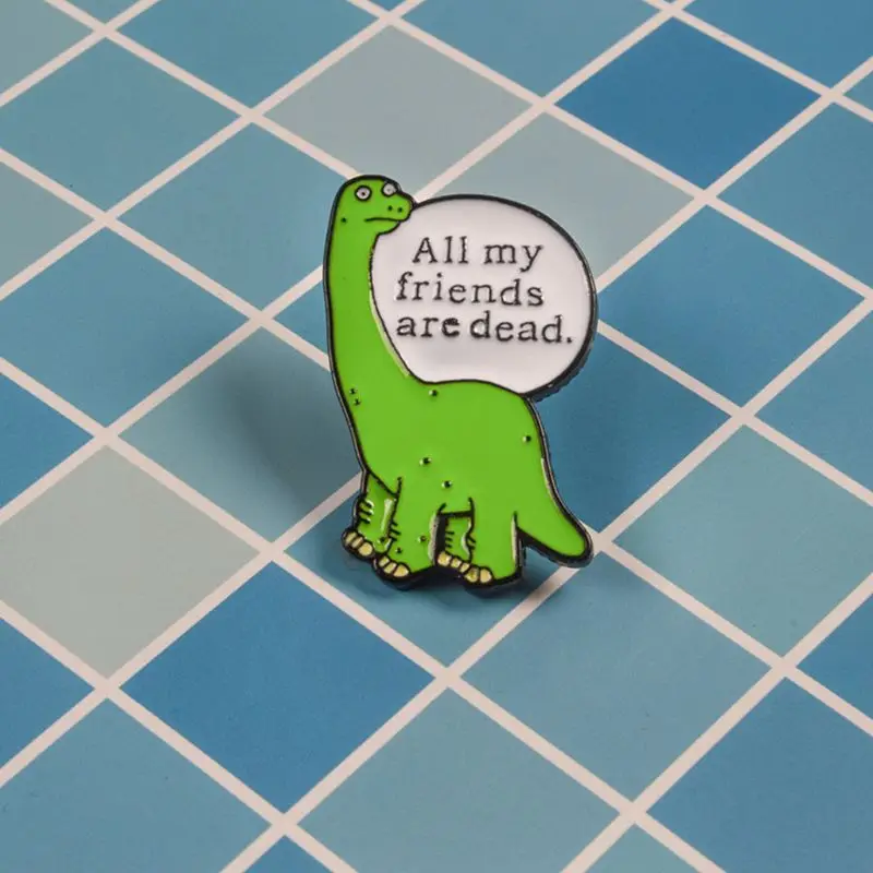 Мультфильм милый динозавр Сплав Брошь легкая одежда булавка значок Эмаль Платье