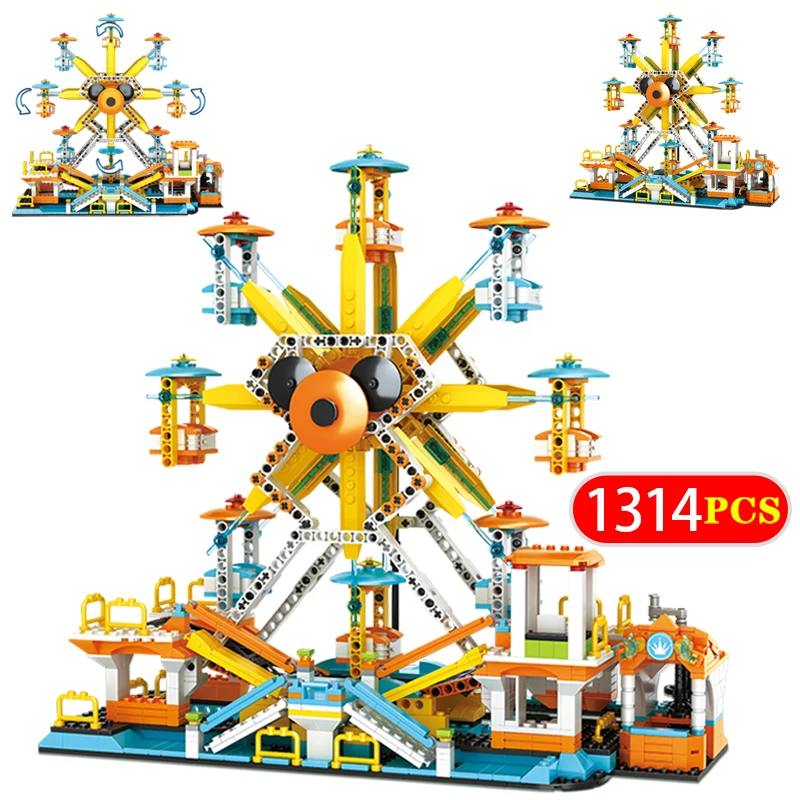 

1314 шт., Детский конструктор «Парк развлечений»