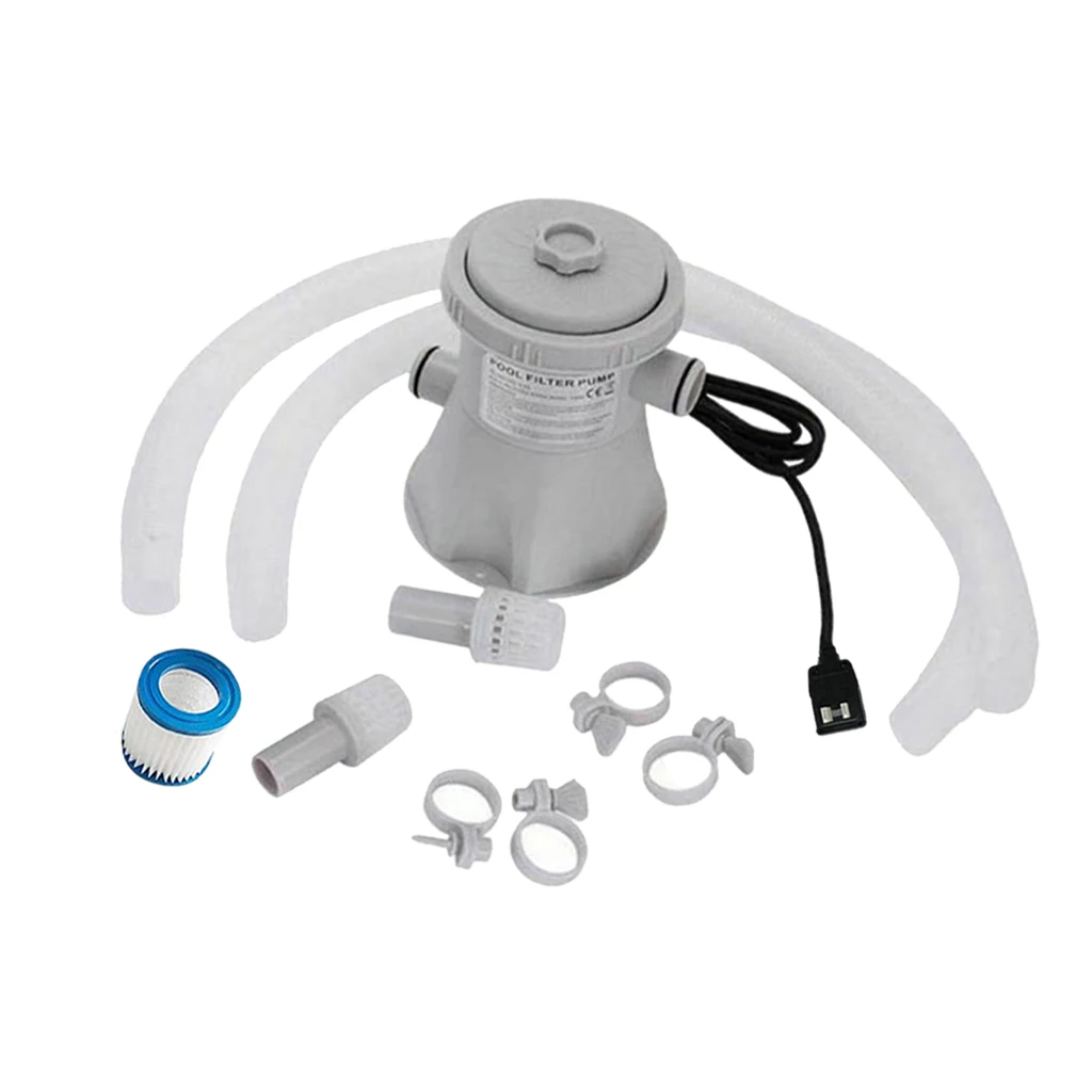 

800 Gallons Electric Swimming Pool Cartridge Filter Pump Kit Cleaning Tool -US 110V