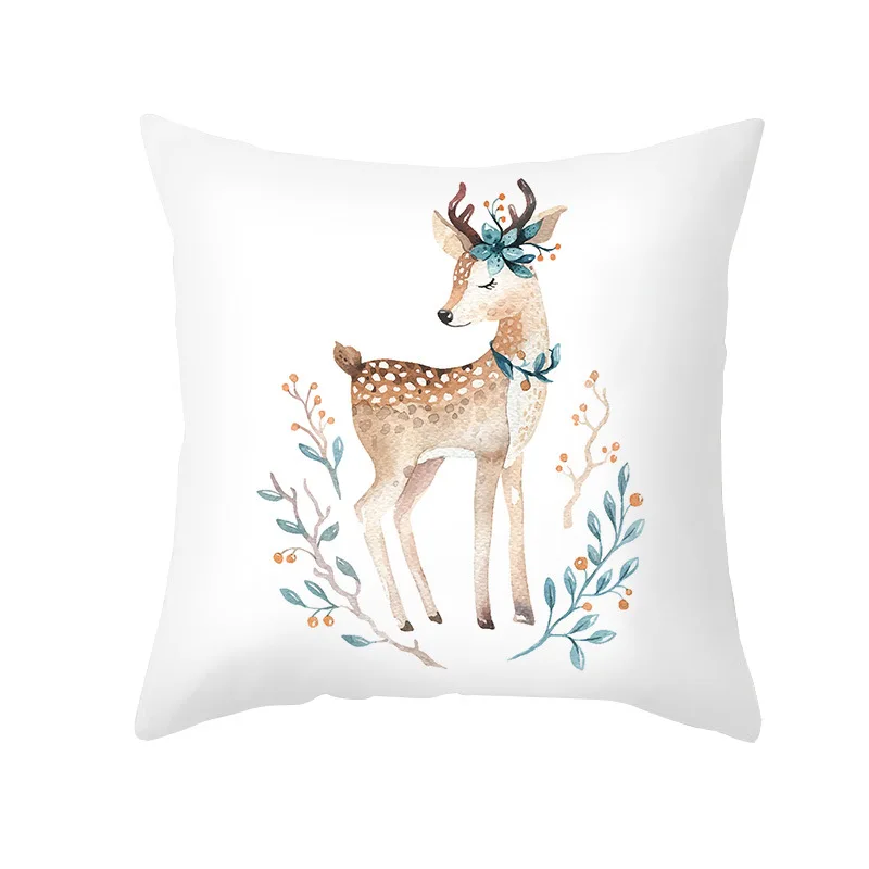 

Home Decoration Cushion Cover 45x45 Decorative Pillows Christmas Pillow Case Simple Line Elk Sofa Office Pillow Cushion Cover