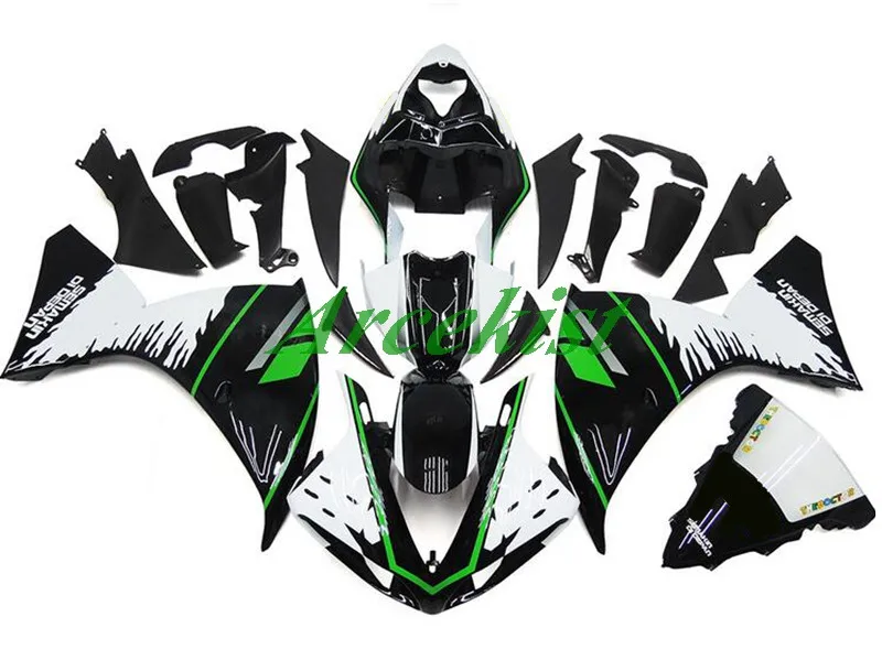 

4Gifts Injection mold New ABS Whole Fairings Kit Fit for YAMAHA YZF-R1 R1 2009 2010 2011 09 10 11 Bodywork set Green white black