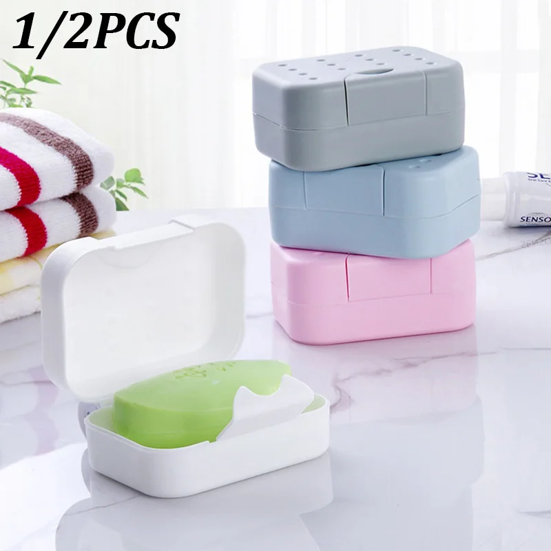 

1/2 PCS Soap Holder Shower Soap Box Drain Soap Shelf Bath Soap Box Soap Dish Storage Tray Bathroom Supplies