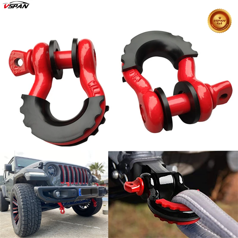

Anti-Rust Bow Shackle 5/8" D-Ring Shackle 42,990lbs Break Strength with Isolator &Washers Kit for Jeep Off-Road Vehicle Recovery