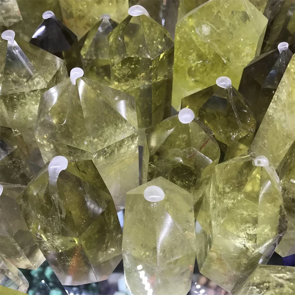 

50-120mm Natural quartz crystal Tower Citrine quartz crystal wand point healing Gifts Home Decoration 1 pcs