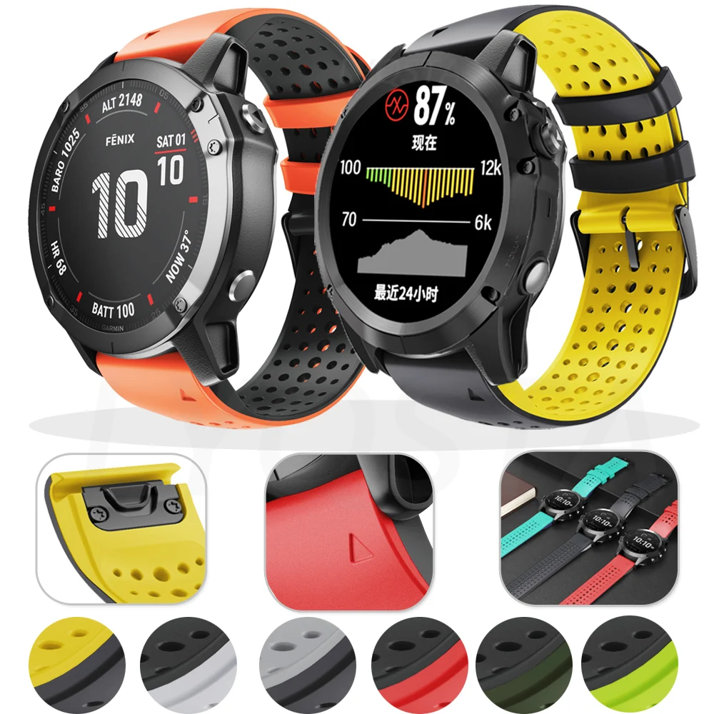 

Ремешок силиконовый для наручных часов Garmin Fenix 7 7X 6X 6 Pro 5X 5 5S Plus 3HR 945