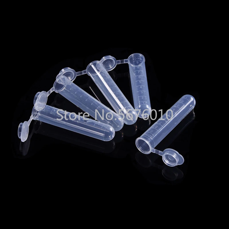 400 шт./лот 10 мл пластиковые круглые дно лабораторные пробирки PP центрифужные