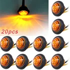 20 шт. 34 дюйма Круглый Янтарный светодиодный фсветильник рь для грузовика прицепа габаритные огни для автомобиля автобуса корабля мотоцикла универсальный