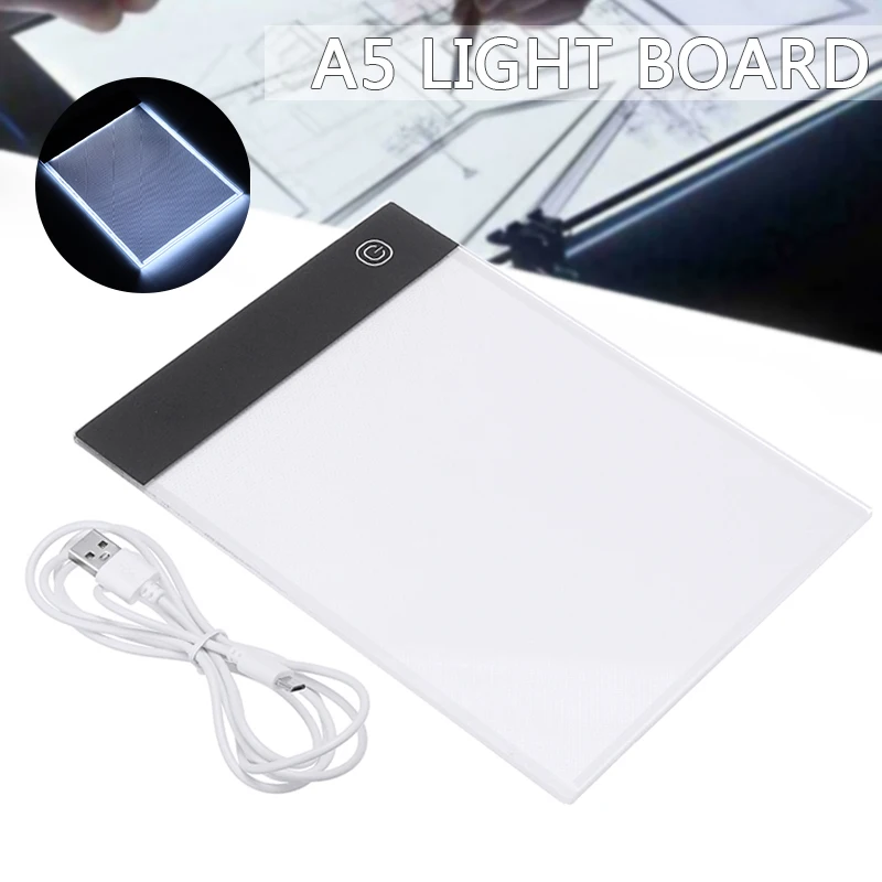 A5 Light Board Thin Art Stencil Drawing Box Tracing Table Pad Tattoo Diamond Painting Accessories With USB | Дом и сад
