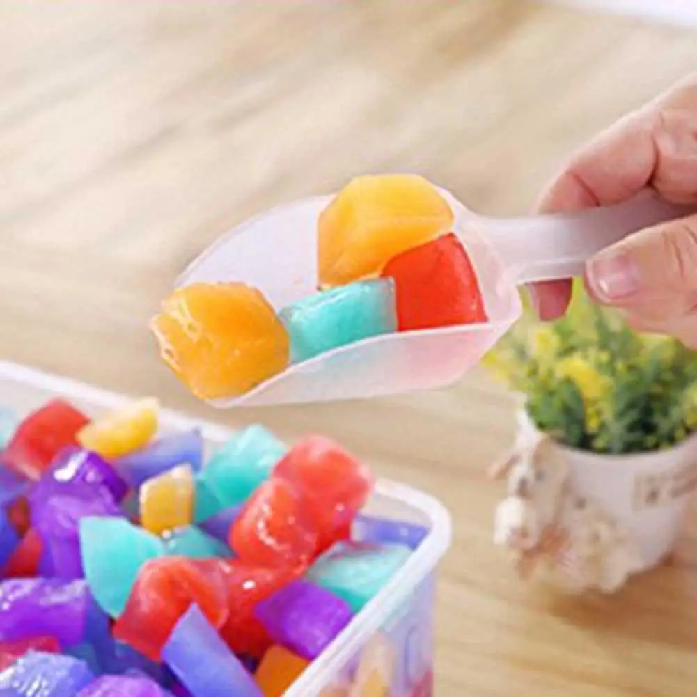 5 Pcs Mini Transparent Thickened Plastic Ice Scoop For Candy Dessert Buffet Cream Protein Powder Home Small Hand-held Spoons | Дом и сад