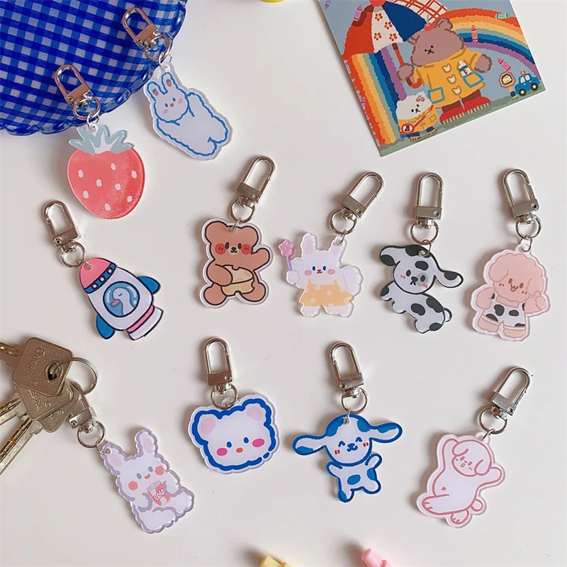 

Милый корейский мультяшный акриловый брелок Ins Kawaii сумка Подвеска украшения брелок модные аксессуары DIY девочка подарок новинка